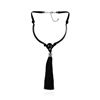 Image 1 : Silk Tassel Pendant Necklace - Rhodium Plated