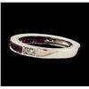 Image 3 : 0.35 ctw Ruby and Diamond Ring - 14KT White Gold