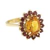 Image 1 : 3.32 ctw Citrine and Garnet Ring - 14KT Yellow Gold