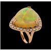 Image 4 : 19.78 ctw Opal and Diamond Ring - 14KT Rose Gold