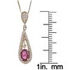 Image 3 : 0.5 ctw Ruby and Diamond Pendant - 18KT Yellow Gold