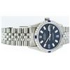 Image 2 : Rolex Mens Stainless Steel Black Baguette Diamond Dial & Sapphire Datejust Wrist