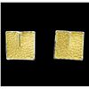 Image 1 : Square Matte Earrings - Gold Plated