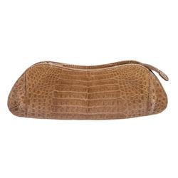 MCM Beige Crocodile Evening Clutch Bag