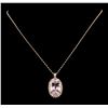 28.74 ctw Kunzite and Diamond Pendant With Chain - 14KT Rose Gold