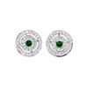 0.66 ctw Tsavorite And Diamond Earrings - 14KT White Gold