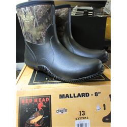 New Mens Red Head  / Mallard 8 inch size 13 Boot / rubber boot