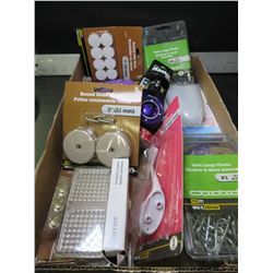 Large flat of New Hardware / inc. Master Lock / chain / felt pads and more