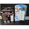 Image 1 : lot of 2 New 6 outlet surge protectors / 1 has swivel mount