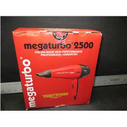 Mega Turbo 2500 Italian Made High Performance Pro Hair Dryer