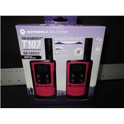 New Motorola Talkabout T107 / Two way Radios / up to 16 Miles/ 22 channels