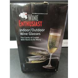 Wine Enthusiast indoor/outdoor Wine glasses/ clarity of crystal- no worry