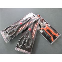 Lot of 3 Scissors / 2 Magic Kitchen Shears / 1 Industrial Stainless