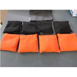 Set of 8 New Bean Bags for any Toss Game / 4 black & 4 Orange
