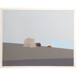 John Urbain, Seascape, Silkscreen with Collage