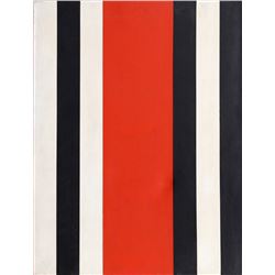 Warner Friedman, Red Black and White Stripes, Oil Painting