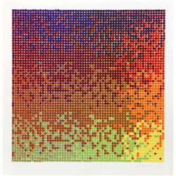 David Roth, Untitled 25, Rainbow Grid Serigraph