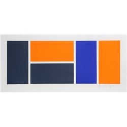 Ian Tyson, Abstract in Orange and Blue, Screenprint