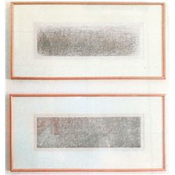 John Cage, R^3 Where R = Ryoanji, Diptych of Two Drypoint Etchings