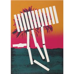 Menashe Kadishman, Pink Palm, Serigraph