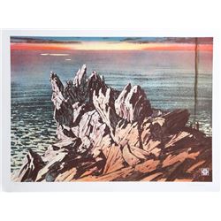 John Sherrill Houser, Sunset Seascape, Lithograph