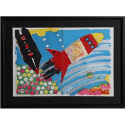 Kiki Kogelnik, Orange Naked Woman from One Cent Life, Lithograph Diptych