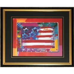 Peter Max, Eastern European Museum Tour Flag, Acrylic on Lithograph