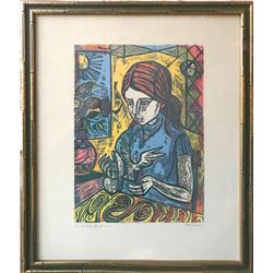 Irving Amen, White Bird #2, Woodcut