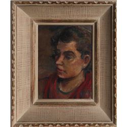 John Canaday, Girl In Red, Oil Painting