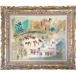Charles Cobelle, French Equestrian Event, Acrylic Painting