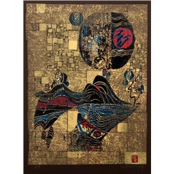 Hoi Lebadang, Boat and Mountains, Silkscreen