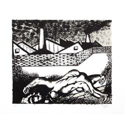 Juan Garcia Ripolles, Figura en el Frente de las Casas, Lithograph