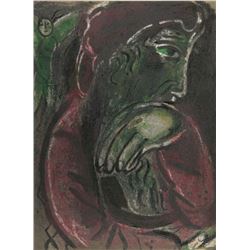 Marc Chagall, Job Disconsolate from Drawings for the Bible, Lithograph