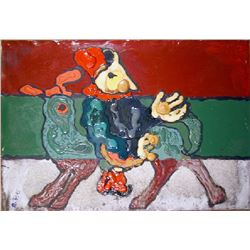 Alexander Raymond Katz, Clown on Donkey, Stypol and Polymer Mixed Media