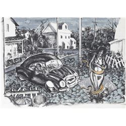 Arnie Levin, Driveway Birth of Venus, Lithograph