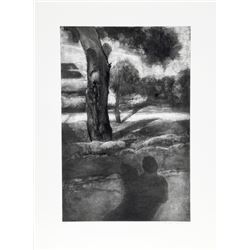 Ra'anan Levy, Valley of the Cross, Aquatint Etching