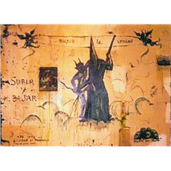 Manuel Ocampo, Murio la Verdad, Oil and Collage Painting