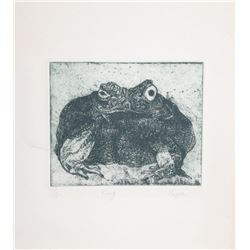 Peter Paone, Frog, Etching
