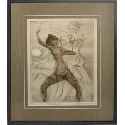Raul Anguiano, Striptease, Etching