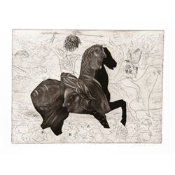 Saint Clair Cemin, The Warrior, Aquatint Etching