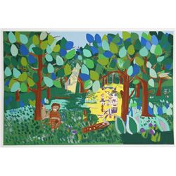 Aymon de Roussy de Sales, Monkey and Death Dancing, Serigraph