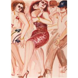 Lester Johnson, Passing Crowd, Lithograph