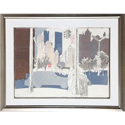 Fairfield Porter, NYC Street, Lithograph