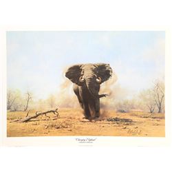 Guy Coheleach, Charging Elephant, Lithograph