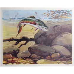 Bill Elliot, Rainbow Trout, Lithograph