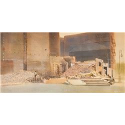Frederick Wong, Building Construction, Watercolor and Gouache Painting