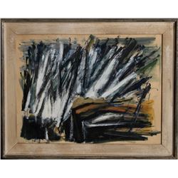 Morton Grossman, Abstract Seascape, Acrylic and Watercolor Painting