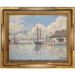Harry H. Howe, Wharf - Gloucester, Massachusetts, Oil Painting
