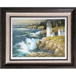 Tom Nicholas, Seascape with Lighthouse, Lithograph
