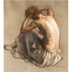 Robert Brackman, Seated Nude, Pastel Drawing